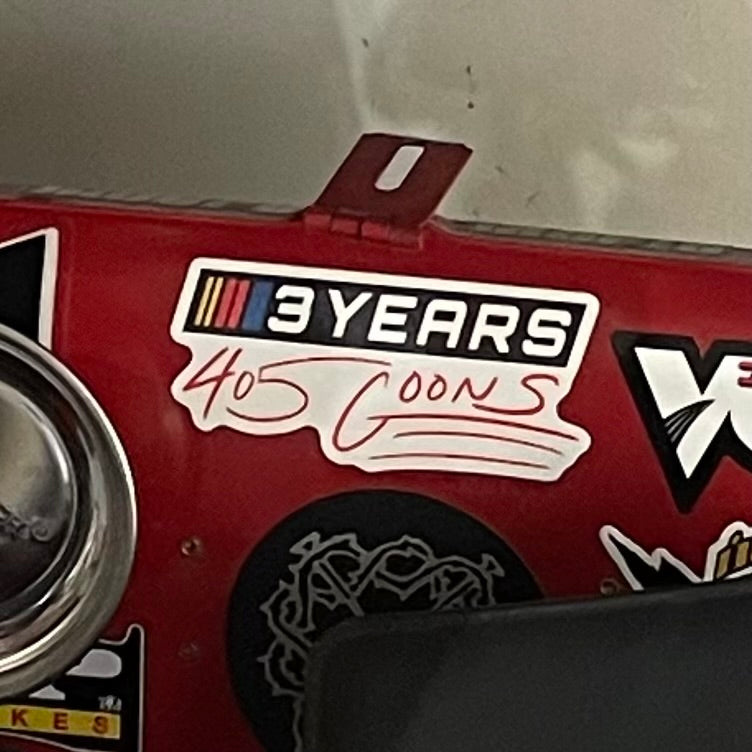 405 Goons 3 Year Nascar Sticker